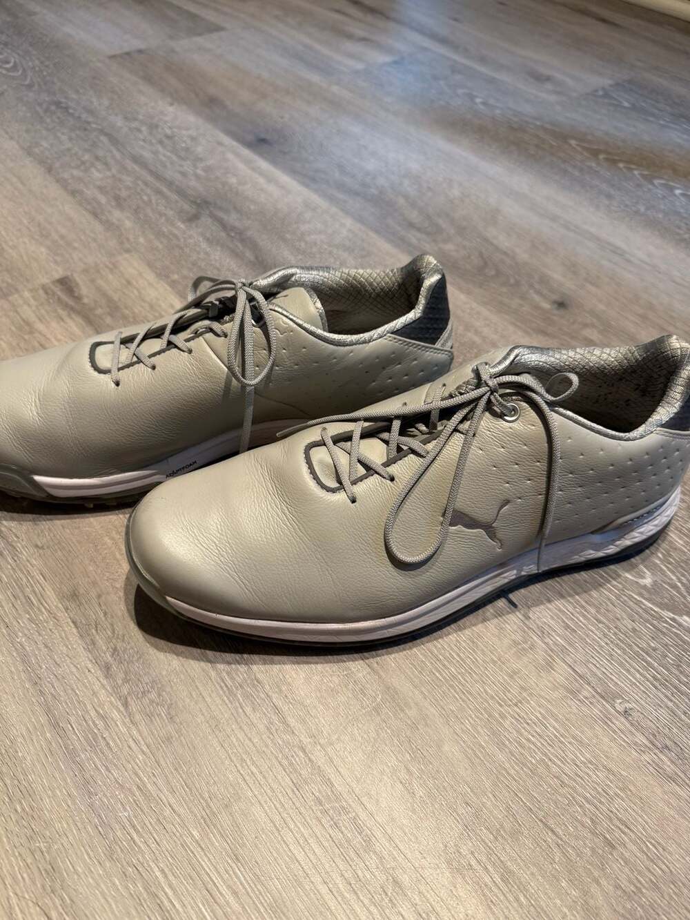 Puma ProAdapt Alphacat Leather Golf Shoes Gray Silver Size 10